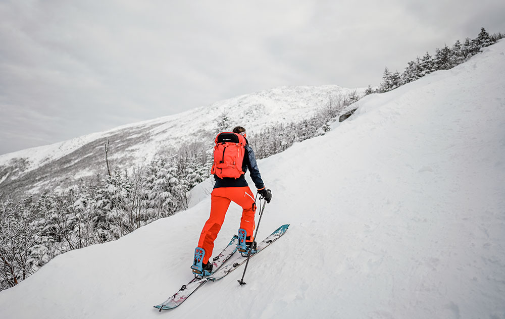 a skier on a trail